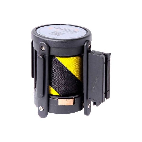 Queue Solutions Replacement Cassette For QueuePro 300, SafetyPro 300&WeatherMaster 300 Belt Barrier, 16' Blk/Ylw Belt PRO-CAS-YB160 - main